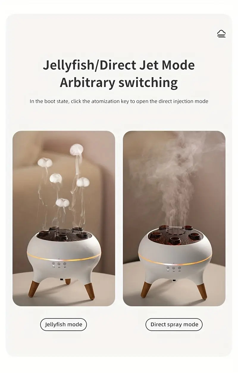 Colorful Jellyfish Humidifier – Relaxing LED Air Diffuser